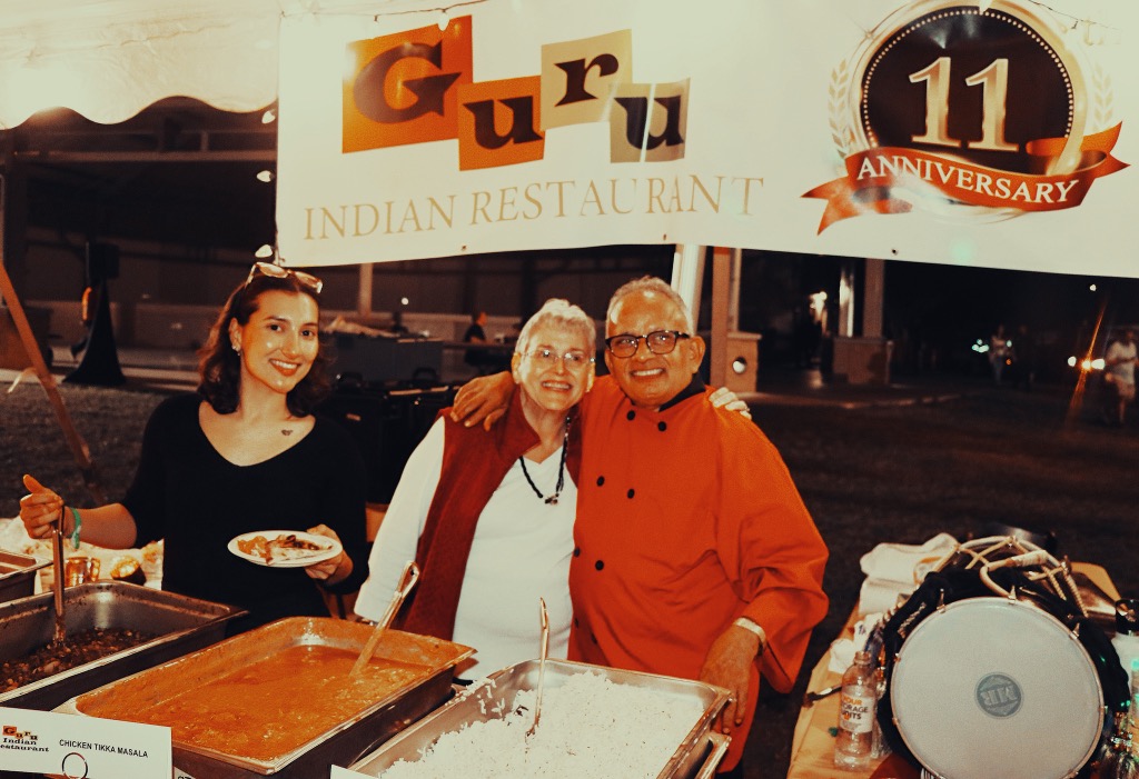 Chef Uday Kadam at Business Expo 2025 with his wife serving food